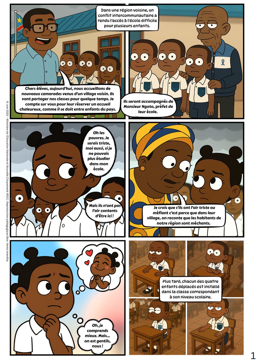 Bande dessinée pédagogique N° 5 : Les Cahiers de la paix

Dans le cadre de sa série de bandes dessinées pédagogiques, le Ministère de l’Éducation Nationale et Nouvelle Citoyenneté publie le cinquième numéro intitulé *« Les Cahiers de la paix »*.  

Cette édition s’inspire du