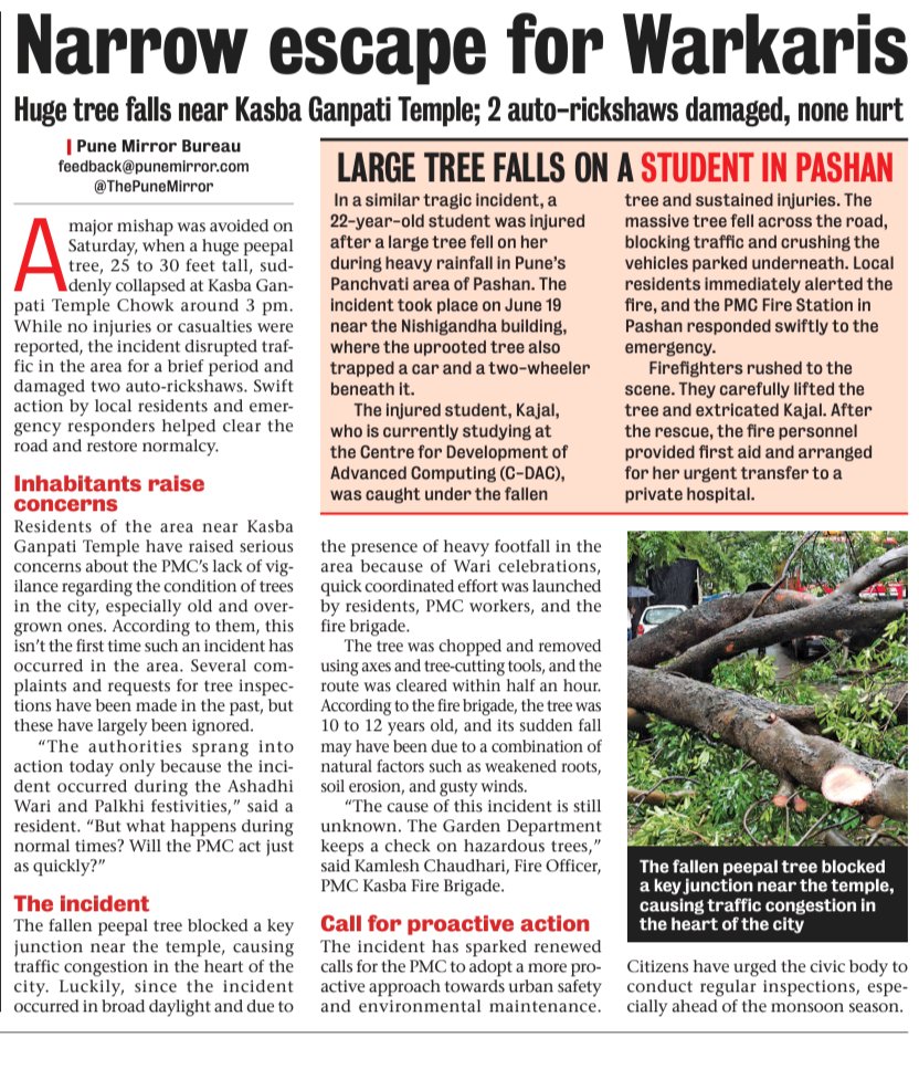 Shreyas Vange (@shreyasvange) on Twitter photo Read my stories on road issues in Hadapsar, Fursungi etc during Ashadhi Wari 2025, Tree fall near Kasba Ganapati & NIBM Annexe residents seeking repairs of illegally dug up footpath📰📝
Do Read and Share!!
<a href="/ThePuneMirror/">Pune Mirror</a> <a href="/civicmirrorpune/">Civicmirrorofficial</a> Read my stories on road issues in Hadapsar, Fursungi etc during Ashadhi Wari 2025, Tree fall near Kasba Ganapati & NIBM Annexe residents seeking repairs of illegally dug up footpath📰📝
Do Read and Share!!
<a href="/ThePuneMirror/">Pune Mirror</a> <a href="/civicmirrorpune/">Civicmirrorofficial</a>
