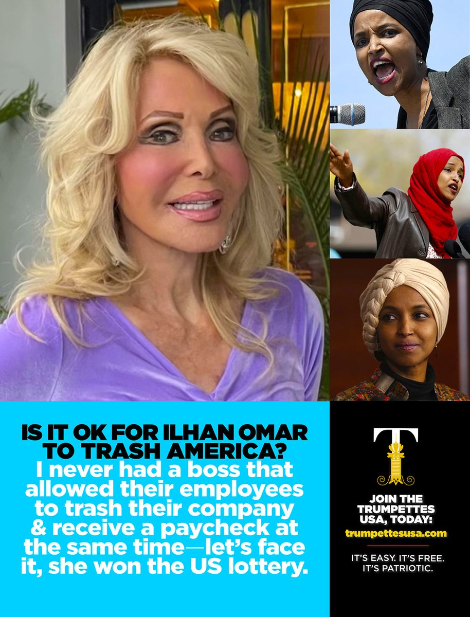 TTrumpette's tweet image. Ilan, you are welcome to leave anytime you want. This country does not need your negativity (or you) and your desire to further divide our nation.
Can you imagine turning against the country that gave you an opportunity you never would’ve had anywhere else in the world?
Join us…