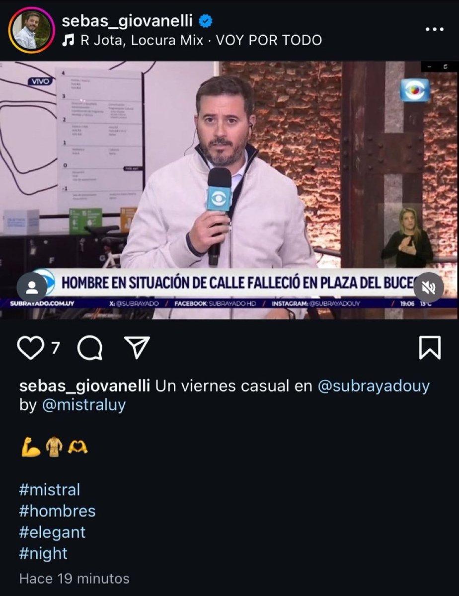 “Un viernes casual en subrayado. Gracias Mistral por vestirme”

✍️| <a href="/SebasGiovanelli/">Sebas Giovanelli</a>