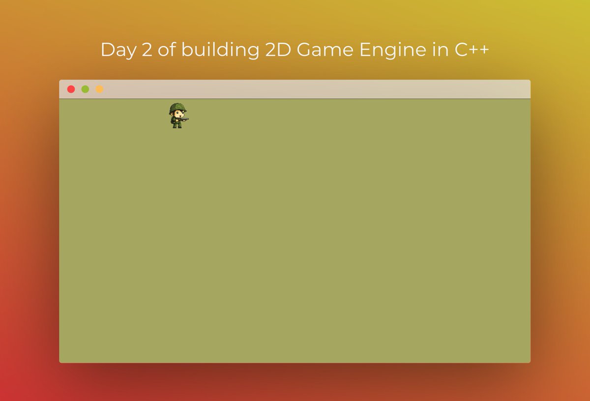 SamuelOrisamika's tweet photo. Hello Word.  

Day 2 of building 2D game engine from scratch in C++  

-game loop setup
-game Display setup
-rendering an asset to the window

#day2 #buildinpublic #2dgameengine https://t.co/yayxlLgHsf
