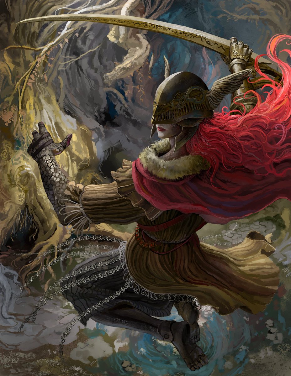 Malenia, Blade of Miquella 
Art by <a href="/YanManXplore/">Tim Yan (@yanmanxplore.bsky.social)</a> 
#ELDENRING