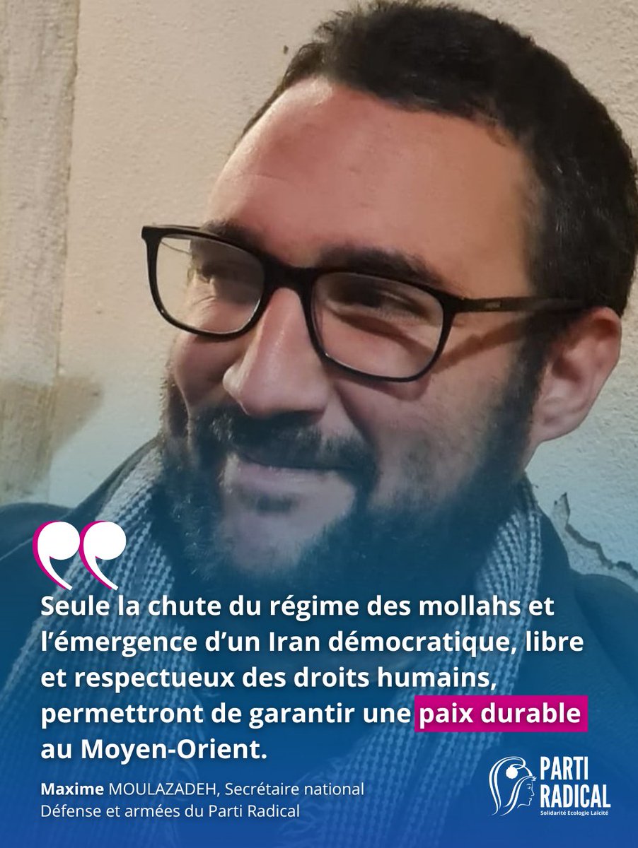 Bombardement de sites nucléaires en #Iran : le <a href="/PartiRadical/">Parti Radical</a> dénonce le régime des mollahs et appelle à soutenir le peuple iranien en lutte pour sa #liberte.  
➡️Retrouvez le communiqué du parti sur bit.ly/3HRzDeo.