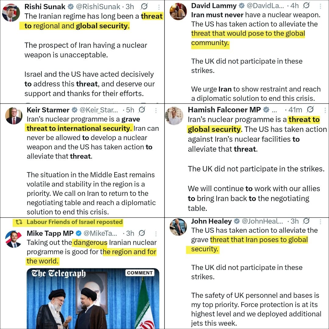 TEL AVIV SENDS ITS SCRIPT TO UK POLITICIANS