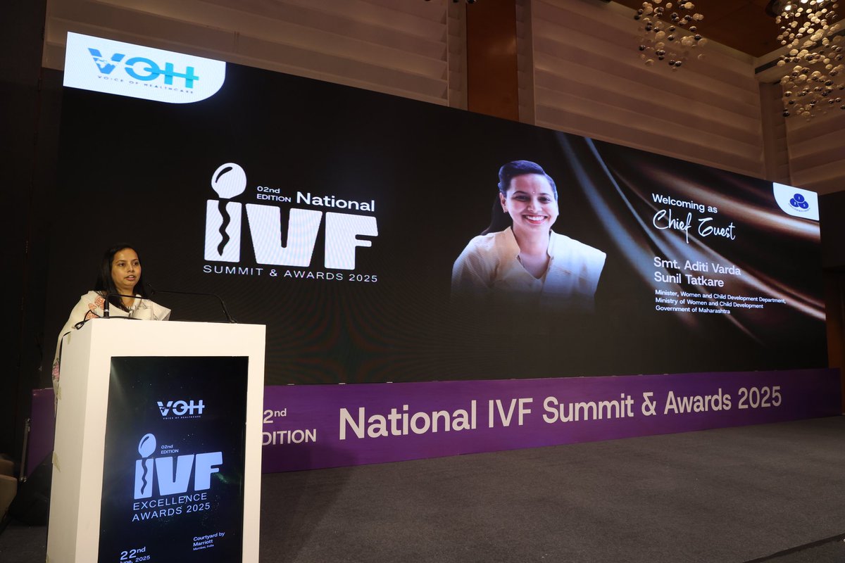 iAditiTatkare's tweet photo. National IVF Summit & Awards Ceremony | A Celebration of Science, Hope & Parenthood

IVF technology has truly been a blessing for humanity bringing the joy of motherhood to countless women and breathing new life into families. The efforts of Voice of Healthcare and the Indian Fertility Society in advancing this life-changing technology are both commendable and invaluable.

It was an honour to attend the 2nd National IVF Summit & Awards held in Mumbai and to extend heartfelt gratitude to the many medical experts dedicated to this cause.

During the event, I emphasized the need to extend IVF awareness beyond urban and semi-urban regions into rural areas, where knowledge and access remain limited. IVF must not remain confined to science alone it must become a tool of hope for aspiring parents.
#IVFSummit #VoiceofHealthcare