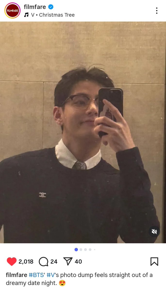 📸[IG]

<a href="/filmfare/">Filmfare</a> — India's top entertainment magazine made a whole post on Taehyung's recent photos and added Christmas Tree song to the post.
Everyone is whipped for Taehyung!