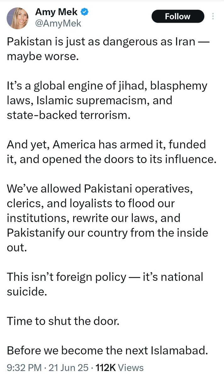 We're on the brink of war with Iran  and Jewish spy Amy Mek is already calling for America to declare war on Pakistan. 

Why do Jews want America to be in nonstop wars for them?

Deport Amy Mek!