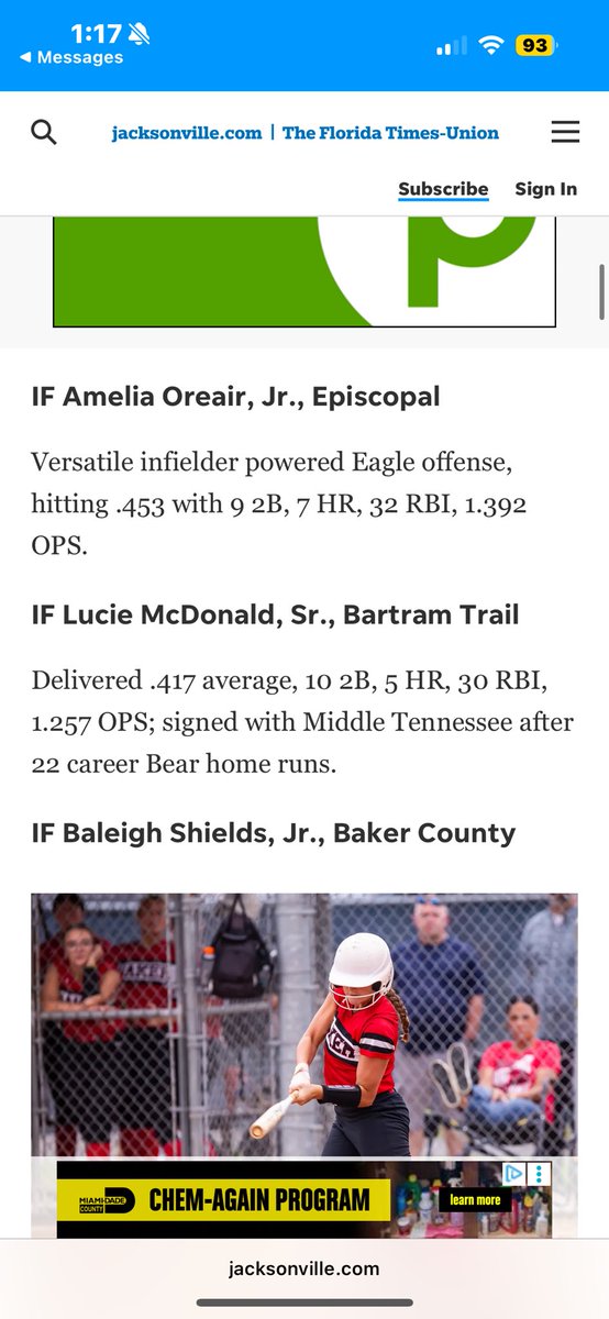 Lucie McDonald (@lucie_mcd32) on Twitter photo Made the All-First Coast First Team for my senior season!! 💙💙 <a href="/CFreemanJAX/">Clayton Freeman</a> <a href="/SBLiveFL/">Florida High School On SI</a> <a href="/JBMTSUsoftball/">Jeff Breeden</a> <a href="/Bbrentz7/">Bryce Brentz</a> <a href="/GretchenMead27/">Coach Gretchen</a> Made the All-First Coast First Team for my senior season!! 💙💙 <a href="/CFreemanJAX/">Clayton Freeman</a> <a href="/SBLiveFL/">Florida High School On SI</a> <a href="/JBMTSUsoftball/">Jeff Breeden</a> <a href="/Bbrentz7/">Bryce Brentz</a> <a href="/GretchenMead27/">Coach Gretchen</a>