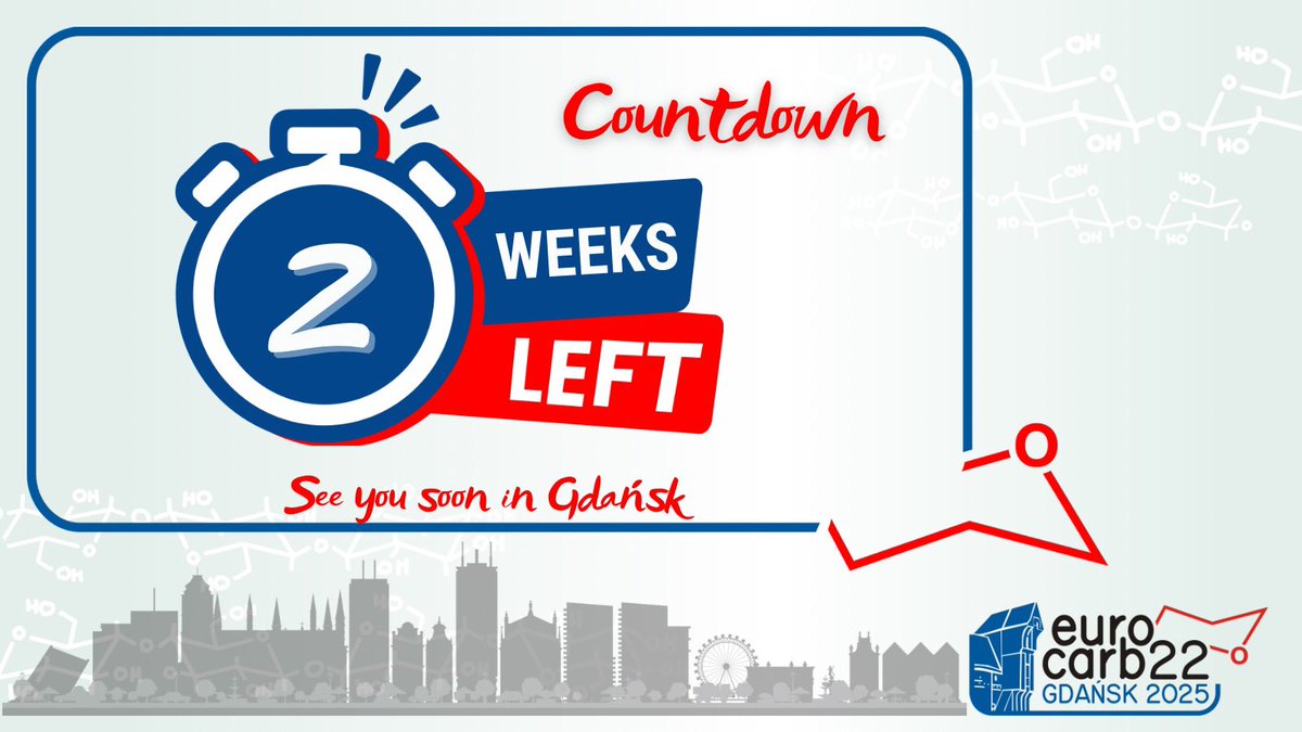 ⏳COUNTDOWN: 2 weeks to Eurocarb22

Get ready for cutting-edge glycoscience, networking and unforgettable moments in Gdansk.

See you there!