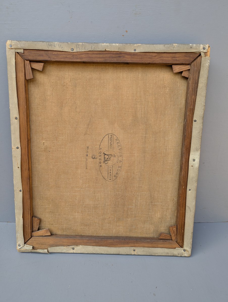 I bought this Victorian oil on canvas portrait last week.....
I am sure it is very sweet and innocent, but I won't take it in the house, just in case it is cursed.