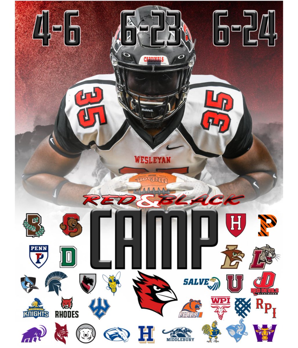 Excited to compete at Wesleyan Red and Black camp tomorrow in CT.