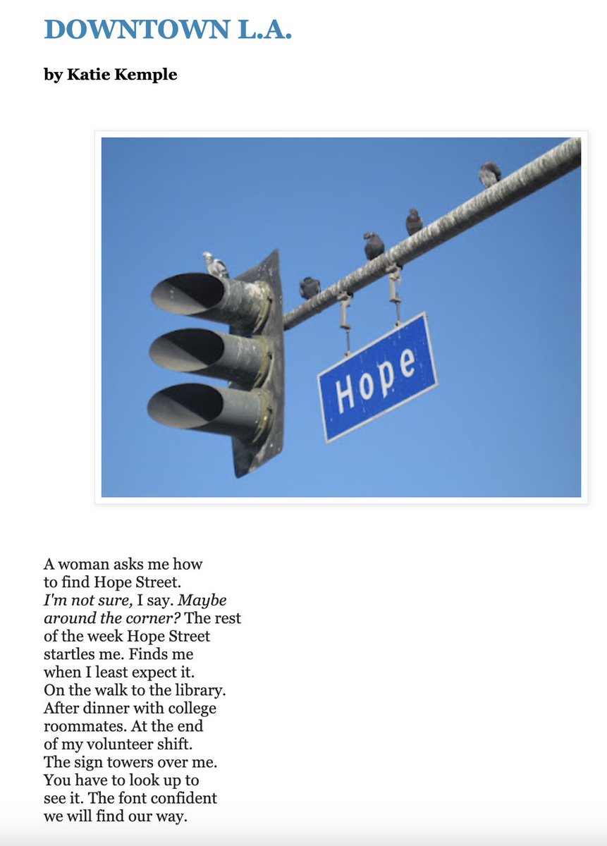 Katie Kemple (@kkemple) on Twitter photo With gratitude to New Verse News for curating this poem alongside works that document events in L.A. The majority does not want violence. We are the majority. With gratitude to New Verse News for curating this poem alongside works that document events in L.A. The majority does not want violence. We are the majority.