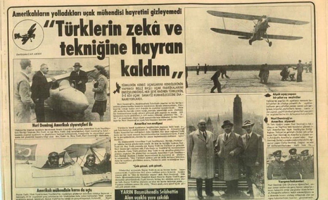 1930’larda yerli uçak yapan Türkiye Cumhuriyeti’ne uçakları görmeye gelen Amerikalı Mühendisin yorumu.