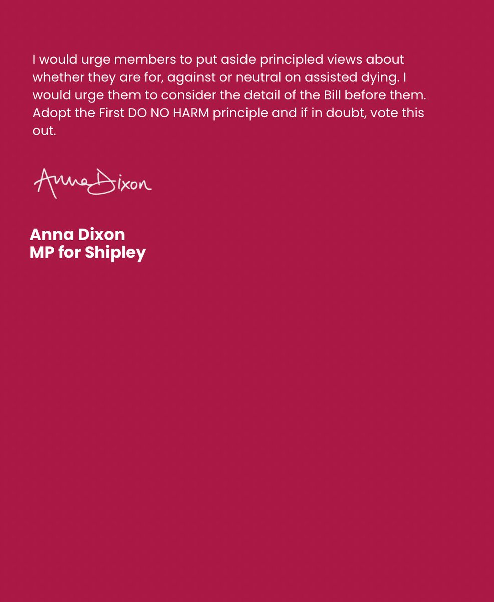 🗣️ Unfortunately, I was not given the opportunity to speak during the House of Commons debate on the Assisted Dying Bill last Friday. 

However, I wanted to share with Shipley constituents, the speech I had intended to deliver👇