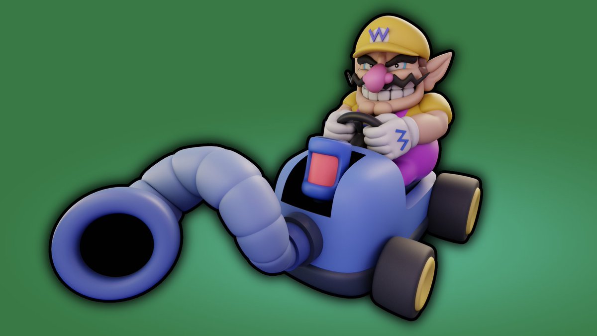 I think my speed model of Wario riding a Mario Kart Style ACUVAC deserves more love, please give him love #ACUVAC #MarioKartWorld