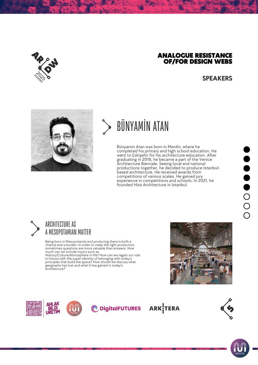 ser61dar26's tweet image. 3/5
🎤 Speakers include:
🔹 Refik Anadol (online)
🔹 Neil Leach
🔹 Asena Kumsal Şen Bayram
🔹 Melike Altınışık (online)
🔹 Bünyamin Atan
🔹 Ömer Selçuk Baz

Talks &amp;amp; exhibitions across disciplines with two roundtables moderated by myself and Tuba Bölük

#mediaart #criticaldesign