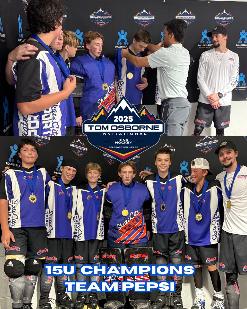RollerPlanet1's tweet photo. Your 15U Division Finalists of the Tom Osborne Invitational Rink Hockey Tournament.

Champions: Team Pepsi
2nd Place: Colorado Panthers

15U Division MVP: Noah Seiberlich - Goalie, Team Pepsi https://t.co/IzjQq2hO6w
