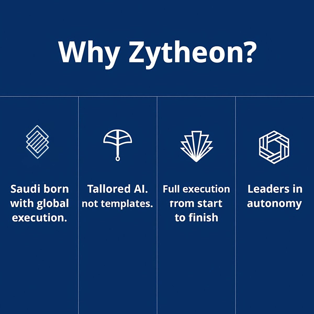 لماذا زيثيون ؟

ولدت سعودية بتنفيذ عالمي
ذكاء اصطناعي مخصص، وليس قوالب جاهزة
تنفيذ كامل من البداية إلى النهاية
روّاد في الأنظمة المستقلة
 
 دعونا نصنع المستقبل

Why Zytheon?

Saudi-born with global execution
Custom AI, not templated solutions
End-to-end implementation
Pioneers in