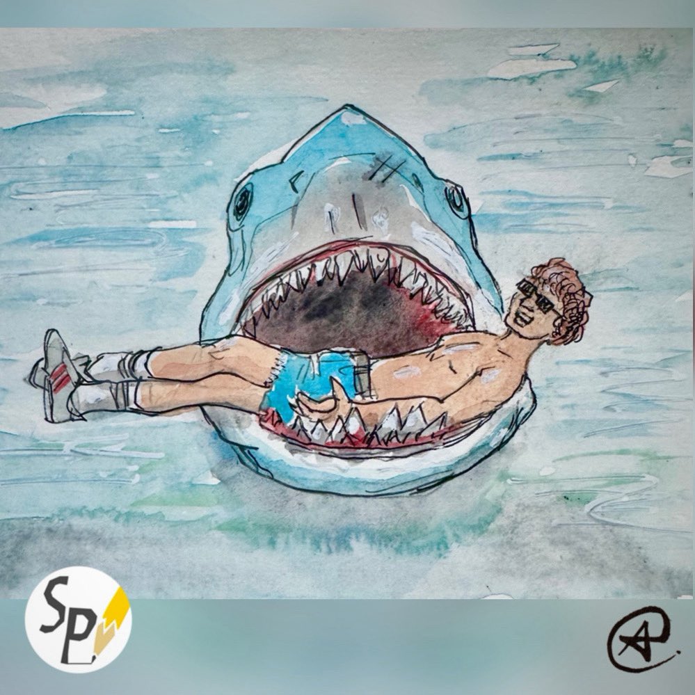 TheArchangelo's tweet photo. Week 1062:: “Jaws (50th Anniversary) ” is this week’s theme for #Sketchblog @the_original_sketch_please
#thearchangelo #archangelocrelencia #photonnmo #photon_nmo #illustration #watercolor #jaws #stevenspielberg https://t.co/iBQk4E5enI