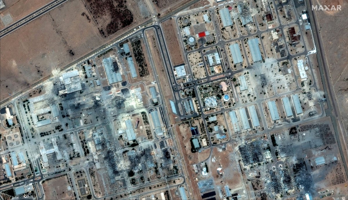 thenews_intl's tweet photo. Satellite images show a close up view of destroyed buildings at Isfahan Nuclear Technology Center, after it was hit by US airstrikes, in Isfahan, Iran, June 22, 2025. — Reuters

Visit our website: https://t.co/63ZprGjqOC

#TheNews https://t.co/inkGd7oN2z