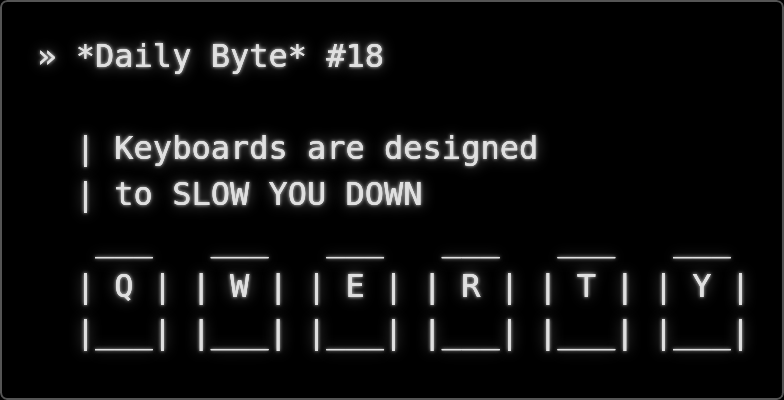 zuhaitz_dev's tweet photo. #DailyByte #18: Why QWERTY keyboards were designed to slow you down.
Ever wonder why your keyboard feels just inefficient enough to mess you up? Believe it or not, that clunky QWERTY layout was intentionally engineered to temper your typing speed.
Here's the real story. 👇 https://t.co/hb734kVLkk
