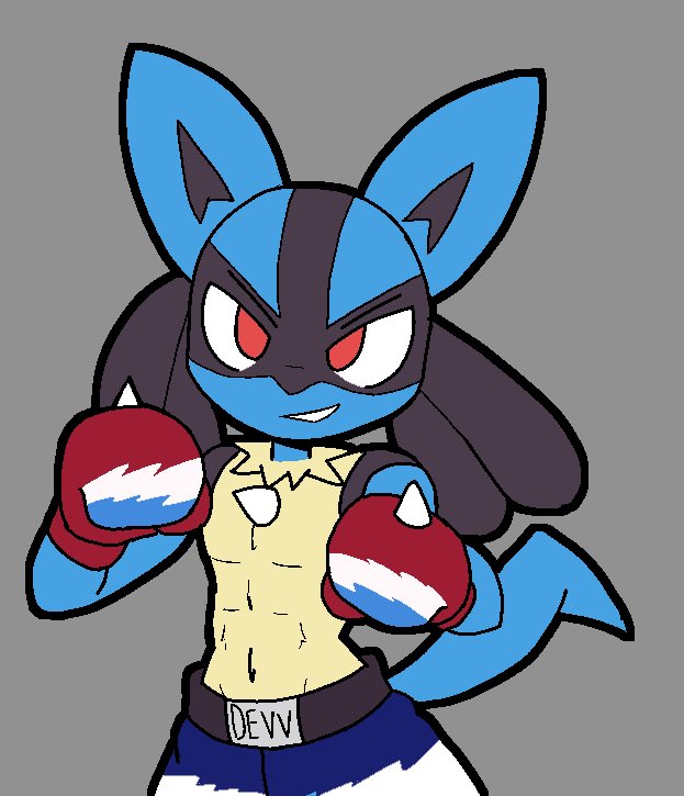 Devvcario's tweet photo. A cute little doodle boxing gift I received of my Lucario 🥊

Thanks @Usagibun1! https://t.co/ovpsYTN1nX