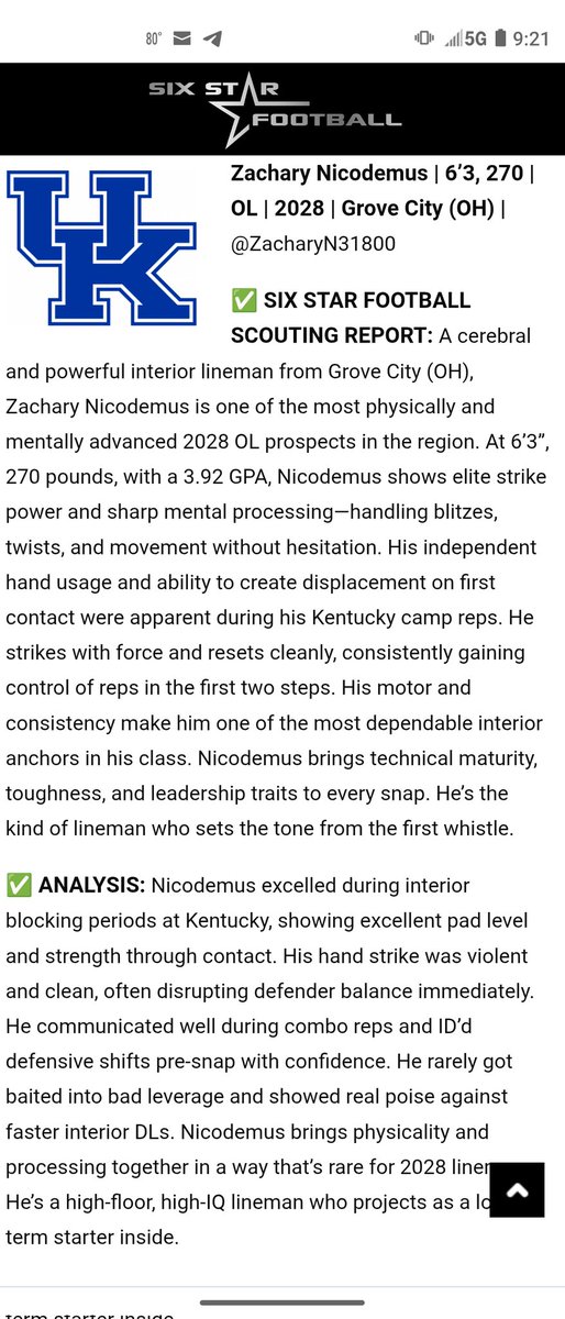 Thanks to <a href="/sixstarfootball/">Six Star Football | PLUS+</a> for the write up <a href="/grwblazers/">Greg Waits</a> <a href="/JayHoward77/">Jay Howard</a> <a href="/GCFBRecruiting/">Grove City Recruiting</a> <a href="/CoachHoffmanGC/">Coach Chris Hoffman</a> <a href="/FBCoachWolf/">Eric Wolford</a>