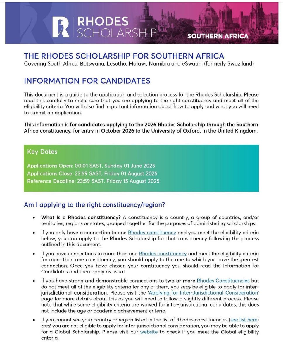 🌍 Eligible Countries:
South Africa 🇿🇦 | Botswana 🇧🇼 | Lesotho 🇱🇸 | Malawi 🇲🇼 | Namibia 🇳🇦 | eSwatini 🇸🇿

🗓️ Application Deadline:
1 August 2025 at 23:59 SAST

🔗 Learn more &amp; apply:
👉 lnkd.in/djK3UFvi
✍️ Submit your application here