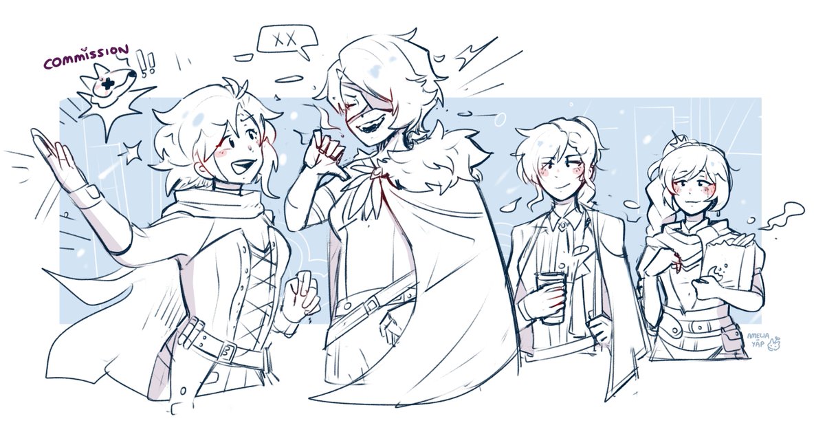commission for <a href="/Scham__WCAN/">Scham</a> ! #RWBY 

whiterose/cinwin outing after a grimm hunt