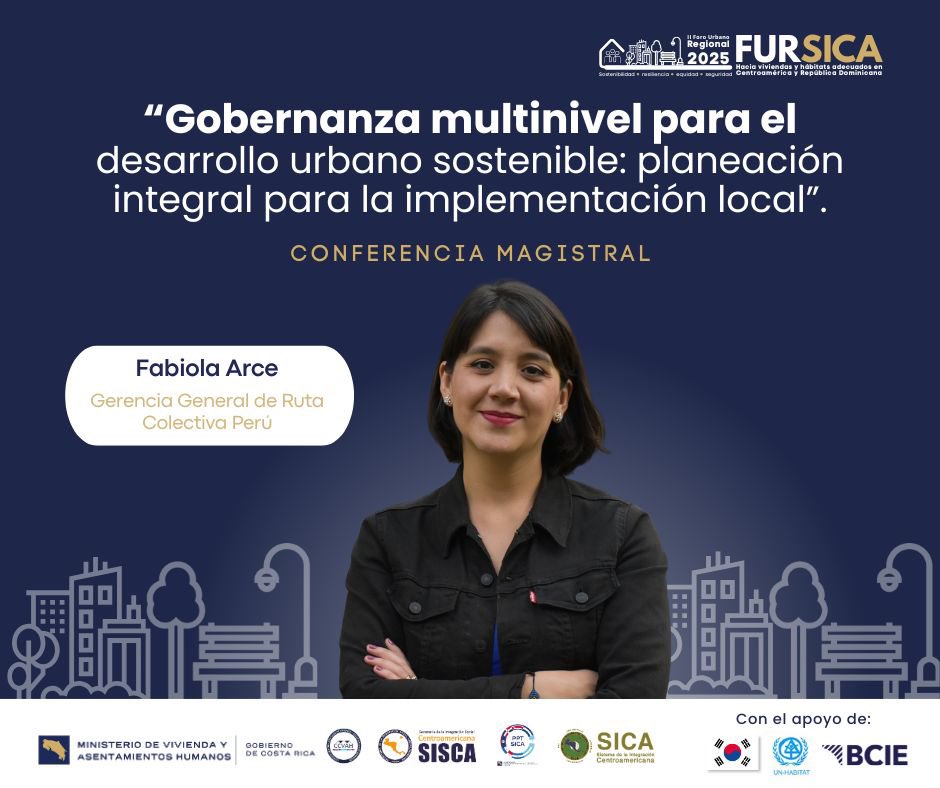 La señora Fabiola Arce es profesional en ciencias sociales con especialización en política comparada, tiene amplia experiencia en desarrollo urbano y social, gobernanza local y participación.
Ella será una de nuestras conferencistas en el #IIFURSICA2025 #RegiónSICA