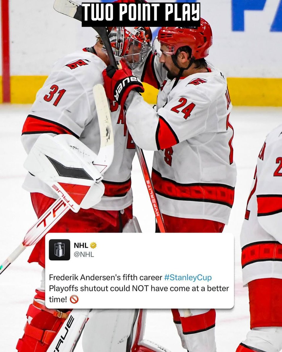 twopointplay's tweet photo. FREDDIE 👏 FREDDIE 👏 FREDDIE 👏
Big saves. Big moments. Bigger legacy. 🧱🔥
#StanleyCup heroics at their finest!

#StanleyCup #FreddieAndersen #PlayoffBeast #TwoPointPlay #NHL2025 #GoalieGod https://t.co/RkPes5pxir