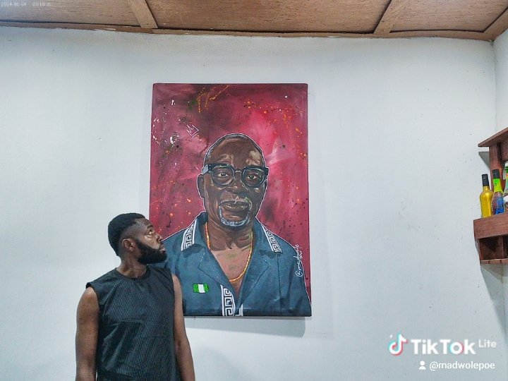 TheMadwole's tweet image. 👑Pops! 
 Any other artists out here don realize say snapping with digital camera na complete miss? 😀😃😀 i never ever got a shot right.

#painting #artist #studioartist #art #canvas
