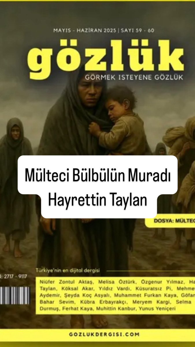 HyrettnTyln's tweet photo. @GozlukDergisi 
Mülteci gözlüğümüzle  gördük empatiyi
Yeni sayı hayırlı olsun https://t.co/6Ic86eojnw