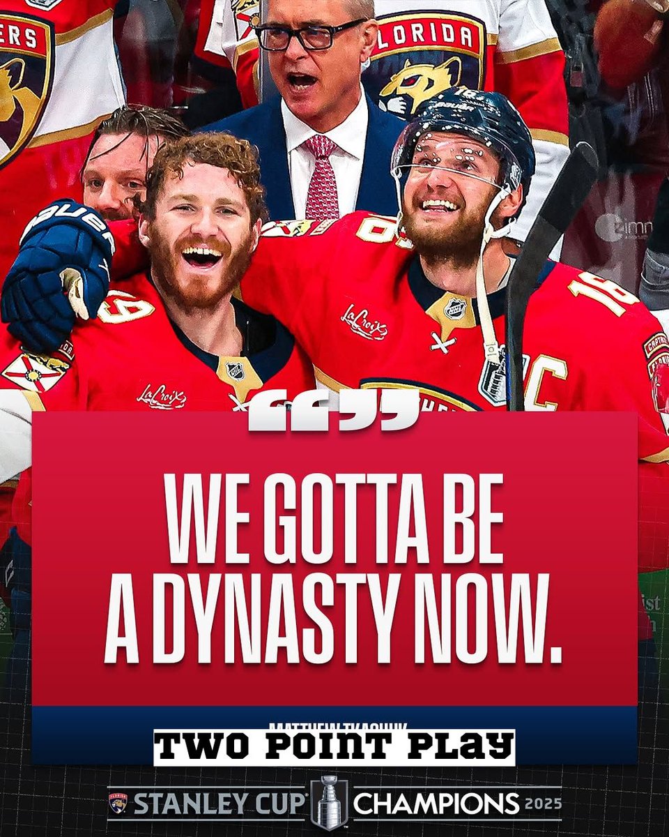 twopointplay's tweet photo. Back-to-back glory for the Florida Panthers! 🏆🔥 2025 Stanley Cup Champions!

#StanleyCup #NHLFinals #FloridaPanthers #BackToBack #Champions #HockeyHistory #PanthersWi https://t.co/zJpM6xJLaY