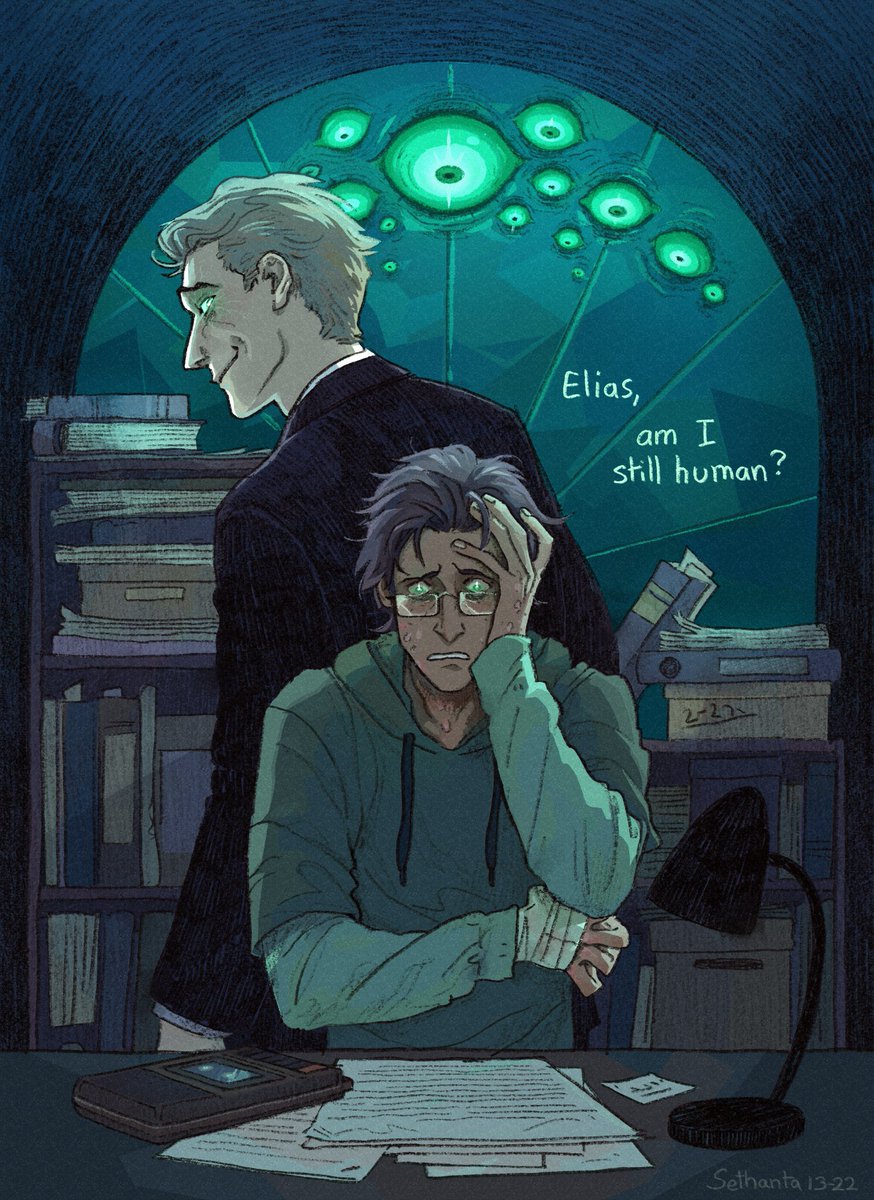 sethanta1322's tweet image. "John, what does human even mean? I mean, really? You still bleed, you can still die.
And your will is still your own, mostly."
#themagnusarchives #tma #themagnusarchiveselias #eliasbouchard #themagnusarchivesjohn #jonathansims