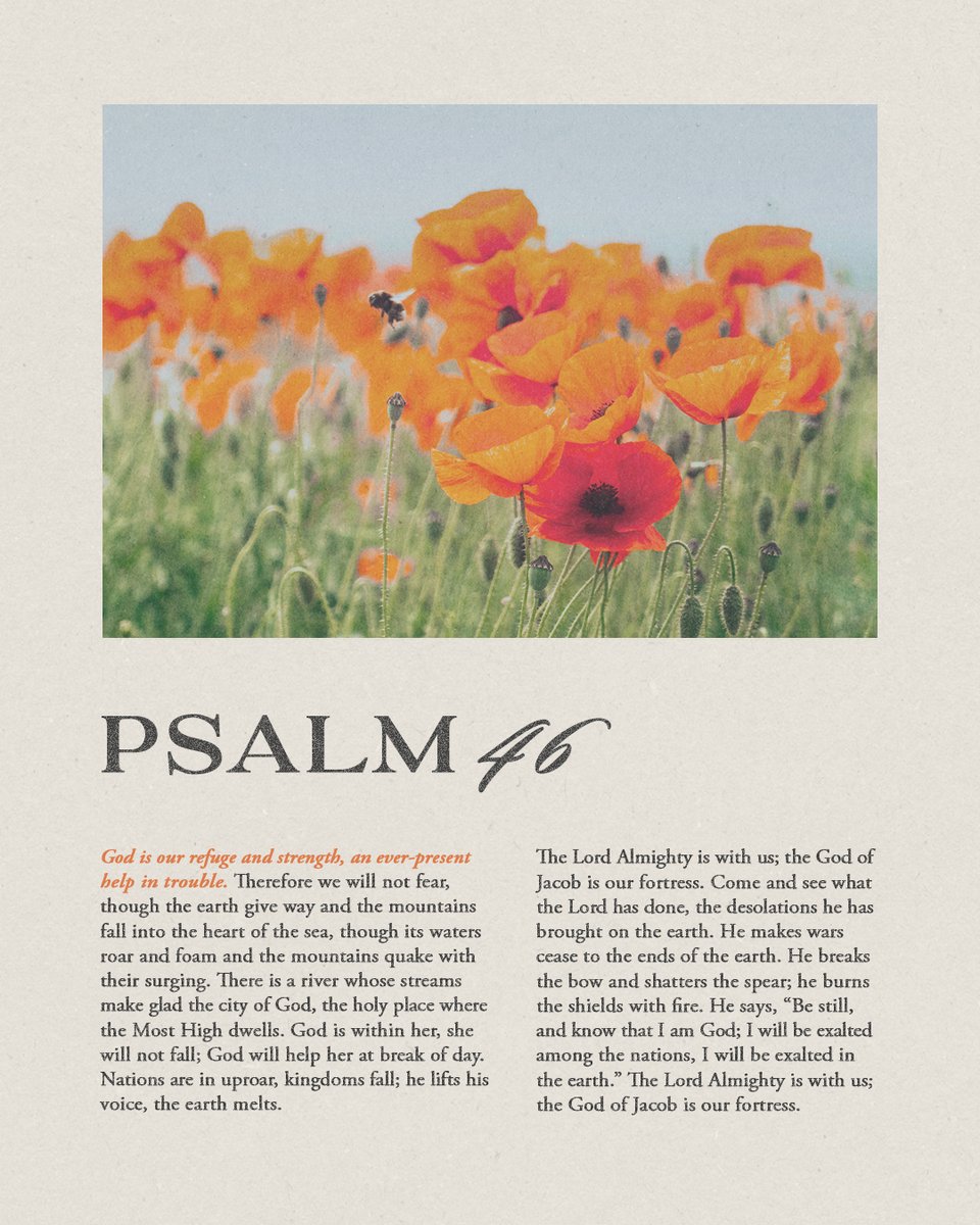Whatever you're facing, let this steady your heart:
“God is our refuge and strength, an ever-present help in trouble.” – Psalm 46:1

Find peace in this today. He’s with you. 🤍