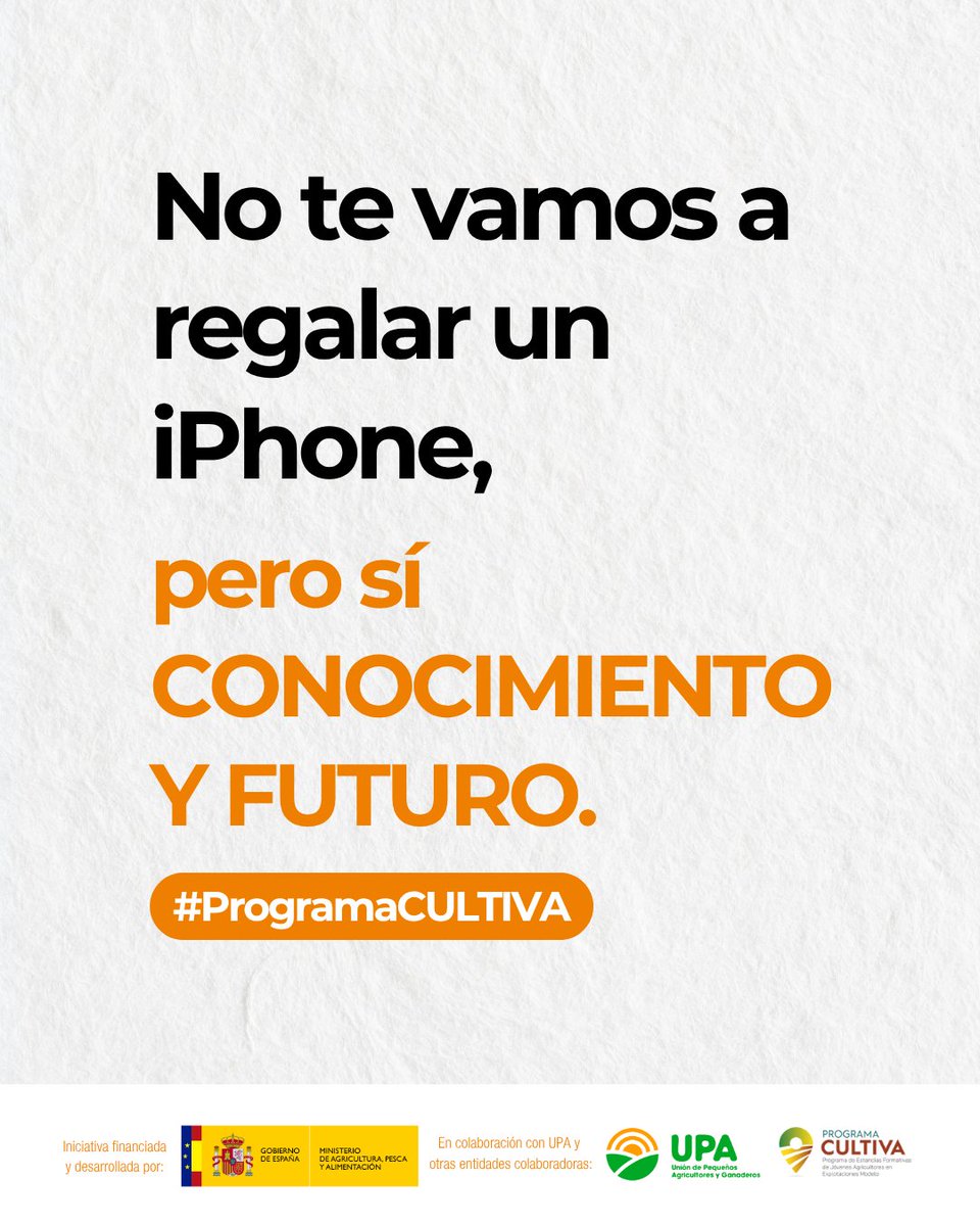 RAICES_info's tweet image. 🚫 Aquí no hay sorteos, ni gadgets, ni postureo.

Hay:

✅ Formación real
✅ Experiencia en campo.
✅ Red de apoyo.
✅ Gastos cubiertos.

¡El #ProgramaCULTIVA 2025 te da herramientas reales para el futuro! 🚀🚀

📲 Inscríbete ya o acude a tu oficina de UPA
mapa.gob.es/es/desarrollo-…