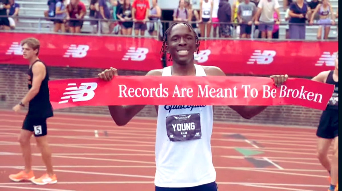 <a href="/EA1785_Athletic/">Episcopal Academy Athletics</a> Kaleb Young wins the Freshman 800m <a href="/newbalance/">New Balance</a> Outdoor Nationals with a time of 1:53.97! That time ranks #1 for freshmen in the 800m in the entire USA! Congrats, Kaleb!