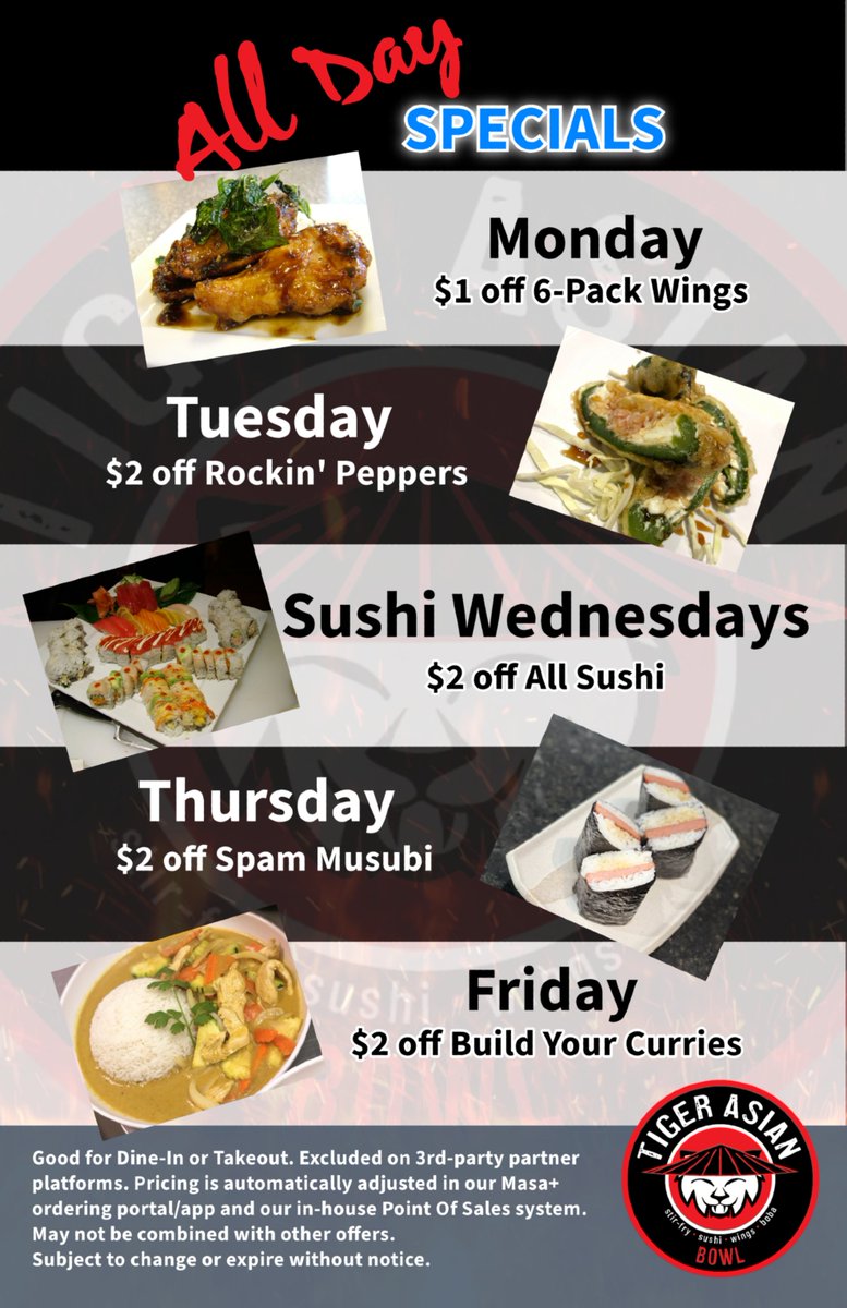TigerAsianBowl's tweet photo. All Day Specials!! #allentx #foodlover https://t.co/rTdY6iMQ3G