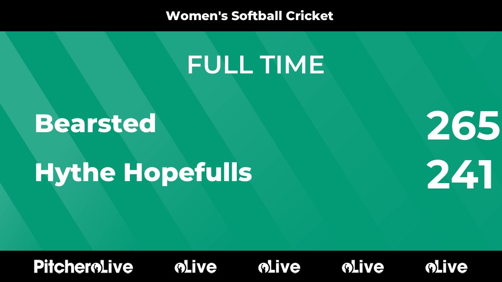 FULL TIME: Bearsted 265 - 241 Hythe Hopefulls
#BEAHYT #Pitchero
hythecsc.com/teams/279844/m…