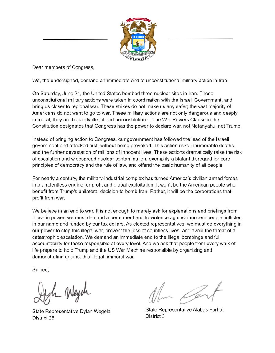 Congress must act. Reach out to your elected officials and ask them to sign on to our letter. No more endless wars.