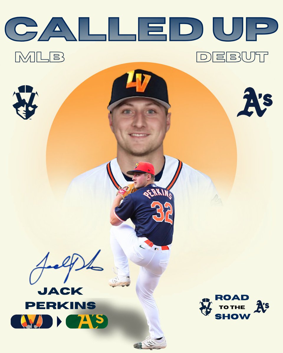 CALLED UP. SHOWTIME.

Jack Perkins is headed to The Show.
After dominating Triple-A with back-to-back Pitcher of the Week honors, he’ll make his MLB debut with the A’s.

Let’s go, Jack! 👊 

#RoadToTheShow | #AviatorsInTheShow | <a href="/MiLB/">Minor League Baseball</a>