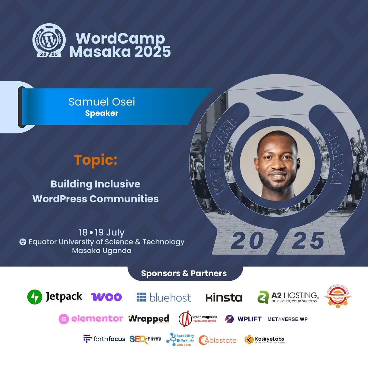 👥 Coming to #WCMasaka 2025! We're thrilled to feature Samuel Osei <a href="/oseiagm/">Samuel Osei #TWEEK25</a> discussing Building Inclusive WordPress Communities. This session is packed with insights to make our ecosystem more welcoming for everyone. Secure your spot now: masaka.wordcamp.org/2025/tickets/

#WordPress #DEIB