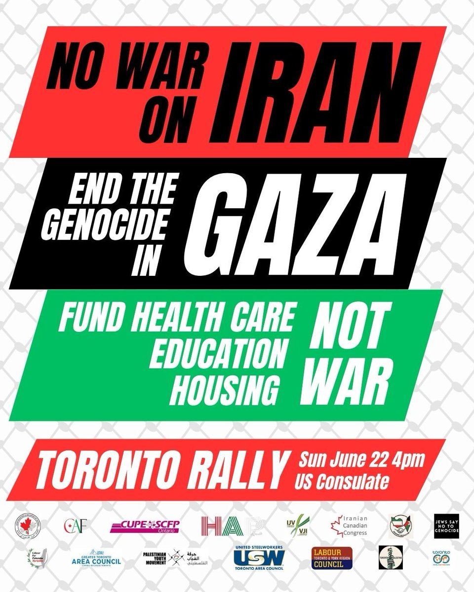 PM <a href="/MarkJCarney/">Mark Carney</a> has backed US aggression against Iran while Pierre Poilievre openly hopes the illegal attack will lead to government collapse. Canadian politicians support a genocidal ethno-supremacist state of 9 million in its bid to dominate a region of half a billion.
After