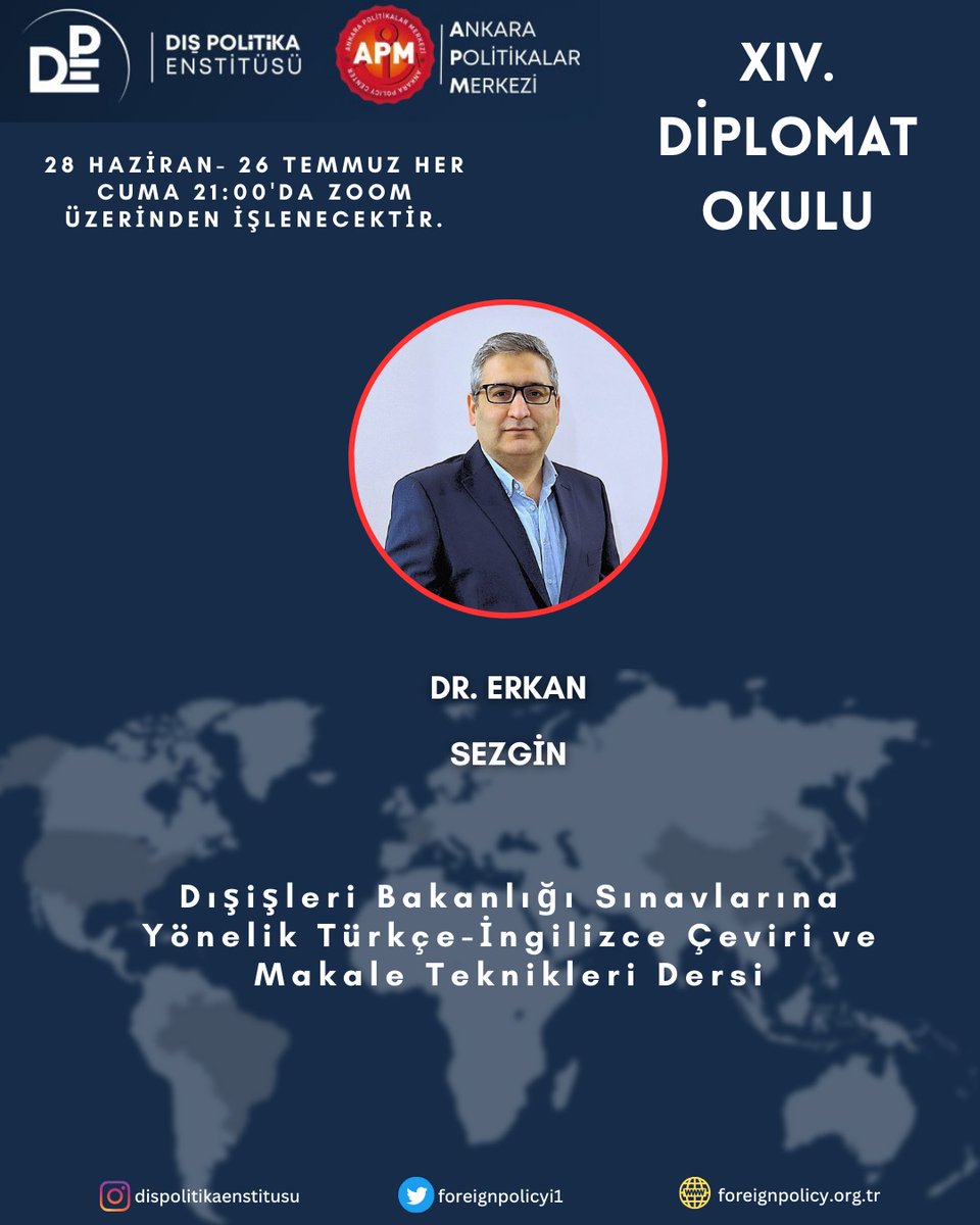 Dış Politika Enstitüsü/Foreign Policy Institute (@foreignpolicyi1) on Twitter photo 📢📢📢
Son 5 Gün!
"Dışişleri Bakanlığı,Dış İlişkiler ve Güvenlik Bürokrasine Hazırlık Programı: XIV. Diplomat Okulu"
Kayıt ⤵️
docs.google.com/forms/d/e/1FAI…
<a href="/g_gulru/">Gulru Gezer</a>
<a href="/TarikOguzlu/">Tarık Oğuzlu</a>
<a href="/Yildizdeveci/">Yıldız Deveci Bozkuş</a>
<a href="/CYesevi/">Çağla Gül Yesevi</a>
<a href="/OzgenurReyhan/">Dr. Özgenur Reyhan Güler</a> 📢📢📢
Son 5 Gün!
"Dışişleri Bakanlığı,Dış İlişkiler ve Güvenlik Bürokrasine Hazırlık Programı: XIV. Diplomat Okulu"
Kayıt ⤵️
docs.google.com/forms/d/e/1FAI…
<a href="/g_gulru/">Gulru Gezer</a>
<a href="/TarikOguzlu/">Tarık Oğuzlu</a>
<a href="/Yildizdeveci/">Yıldız Deveci Bozkuş</a>
<a href="/CYesevi/">Çağla Gül Yesevi</a>
<a href="/OzgenurReyhan/">Dr. Özgenur Reyhan Güler</a>