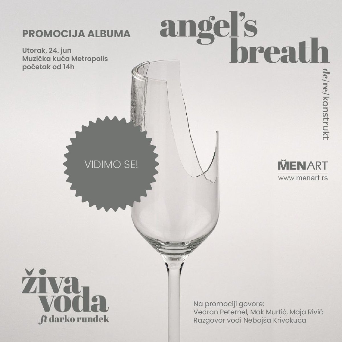 Ponedeljak, Novi Sad: SUBIN MULTIROĐENDAN!
Promocija albuma "Angel's Breath de/re/konstrukt" benda Živa Voda od 19h + koncert <a href="/Bulevarbooks/">bulevar books, knjižara koja svira</a> od 21h.

Utorak, Beograd, promocija albuma i razgovor sa članovima benda u Metropolisu, Makedonska 21 od 14h.

youtube.com/watch?v=Y0XrLo…