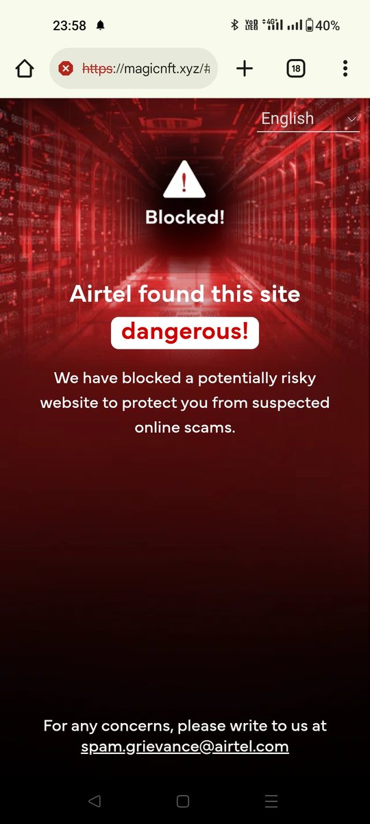smeeksharma's tweet photo. @TreasureFUN_xyz Fees required and the airtel marked it as spammer and dangerous https://t.co/uXDJ8HuxcK