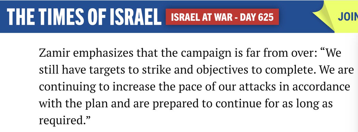 IDF Chief of Staff says “We still have targets to strike and objectives to complete. We are continuing to increase the pace of our attacks in accordance with the plan and are prepared to continue for as long as required.”

EU and UK diplomats urge Iran to deescalate.