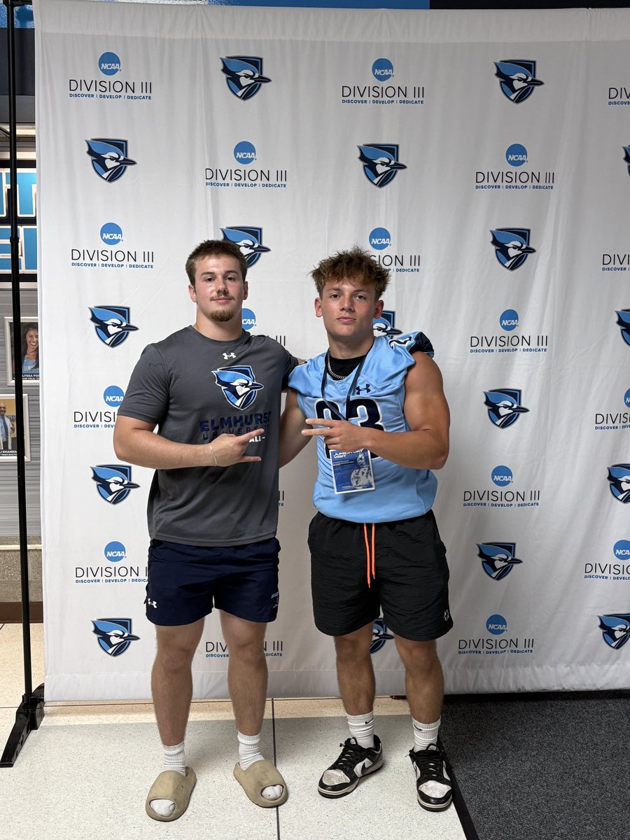 Xander Salazar (@xandersalazar) on Twitter photo Had a great junior day at Elmhurst University! Thank you <a href="/CoachMadison_EU/">Colin Madison</a> for inviting me out. I loved learning everything that Elmhurst stands for!!
<a href="/CoachPossley/">Nolan Possley</a> <a href="/Starkey_Coach/">Bo Starkey</a> <a href="/CoachStarkey58/">Dan Starkey</a> <a href="/Coach_Heffernan/">Mike Heffernan</a> <a href="/ElmhurstU_FB/">Elmhurst University Football</a>
#TheBluejayWay Had a great junior day at Elmhurst University! Thank you <a href="/CoachMadison_EU/">Colin Madison</a> for inviting me out. I loved learning everything that Elmhurst stands for!!
<a href="/CoachPossley/">Nolan Possley</a> <a href="/Starkey_Coach/">Bo Starkey</a> <a href="/CoachStarkey58/">Dan Starkey</a> <a href="/Coach_Heffernan/">Mike Heffernan</a> <a href="/ElmhurstU_FB/">Elmhurst University Football</a>
#TheBluejayWay