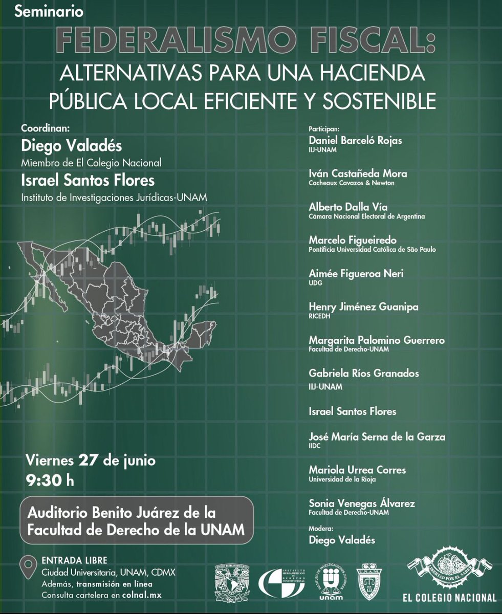 IIDCUNAM's tweet image. 🧑🏫 Participa en este foro de diálogo y pensamiento crítico, donde expertos de México y del extranjero en derecho, economía y políticas públicas explorarán los desafíos y posibilidades en el reparto de recursos entre niveles de gobierno.
¡No te lo puedes perder! 🤩